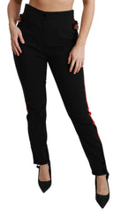 Dolce & Gabbana Black Skinny Stretch Fox Head Cotton Pants -   -  Dolce & Gabbana.