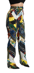 Dolce & Gabbana Multicolor Print High Waist Straight Pants -   -  Dolce & Gabbana.