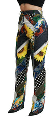 Dolce & Gabbana Multicolor Print High Waist Straight Pants -   -  Dolce & Gabbana.