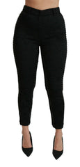 Dolce & Gabbana Black Brocade Skinny High Waist Pants -   -  Dolce & Gabbana.
