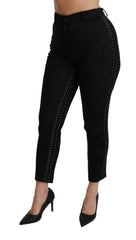 Dolce & Gabbana Black Brocade Skinny High Waist Pants -   -  Dolce & Gabbana.