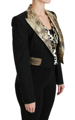 Dolce & Gabbana Black Jacquard Vest Blazer Coat Wool Jacket -   -  Dolce & Gabbana.