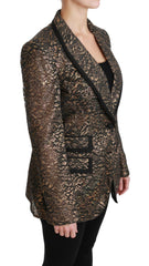 Dolce & Gabbana Gold Black Lace Blazer Coat Floral Jacket -   -  Dolce & Gabbana.