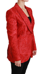 Dolce & Gabbana Red Floral Angel Blazer Coat Jacket -   -  Dolce & Gabbana.
