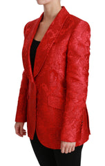 Dolce & Gabbana Red Floral Angel Blazer Coat Jacket -   -  Dolce & Gabbana.