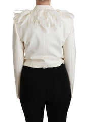 Dolce & Gabbana White Double Breasted Coat Wool Jacket -   -  Dolce & Gabbana.