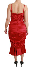 Dolce & Gabbana Red Silk Stretch Mermaid Bodycon Dress -   -  Dolce & Gabbana.