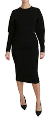 Dolce & Gabbana Black Bodycon Sheath Midi Stretch Dress -   -  Dolce & Gabbana.