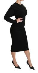 Dolce & Gabbana Black Bodycon Sheath Midi Stretch Dress -   -  Dolce & Gabbana.