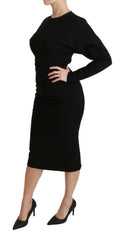 Dolce & Gabbana Black Bodycon Sheath Midi Stretch Dress -   -  Dolce & Gabbana.