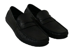 Dolce & Gabbana Black Lizard Leather Flat Loafers Shoes -   -  Dolce & Gabbana.