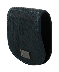 Dolce & Gabbana Blue Exotic Skins Condom Case Holder Pocket -  Leather Accessory for Men -  Dolce & Gabbana.