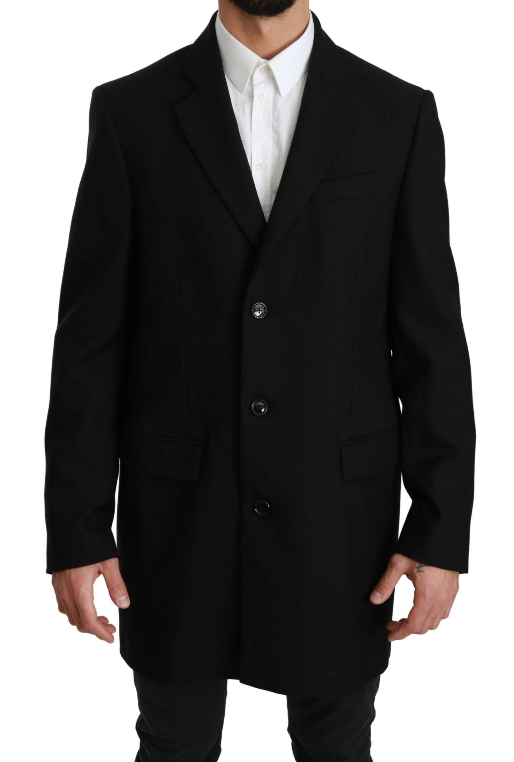 Dolce & Gabbana Black 100% Wool Jacket Coat Blazer -   -  Dolce & Gabbana.