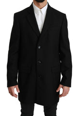 Dolce & Gabbana Black 100% Wool Jacket Coat Blazer -   -  Dolce & Gabbana.