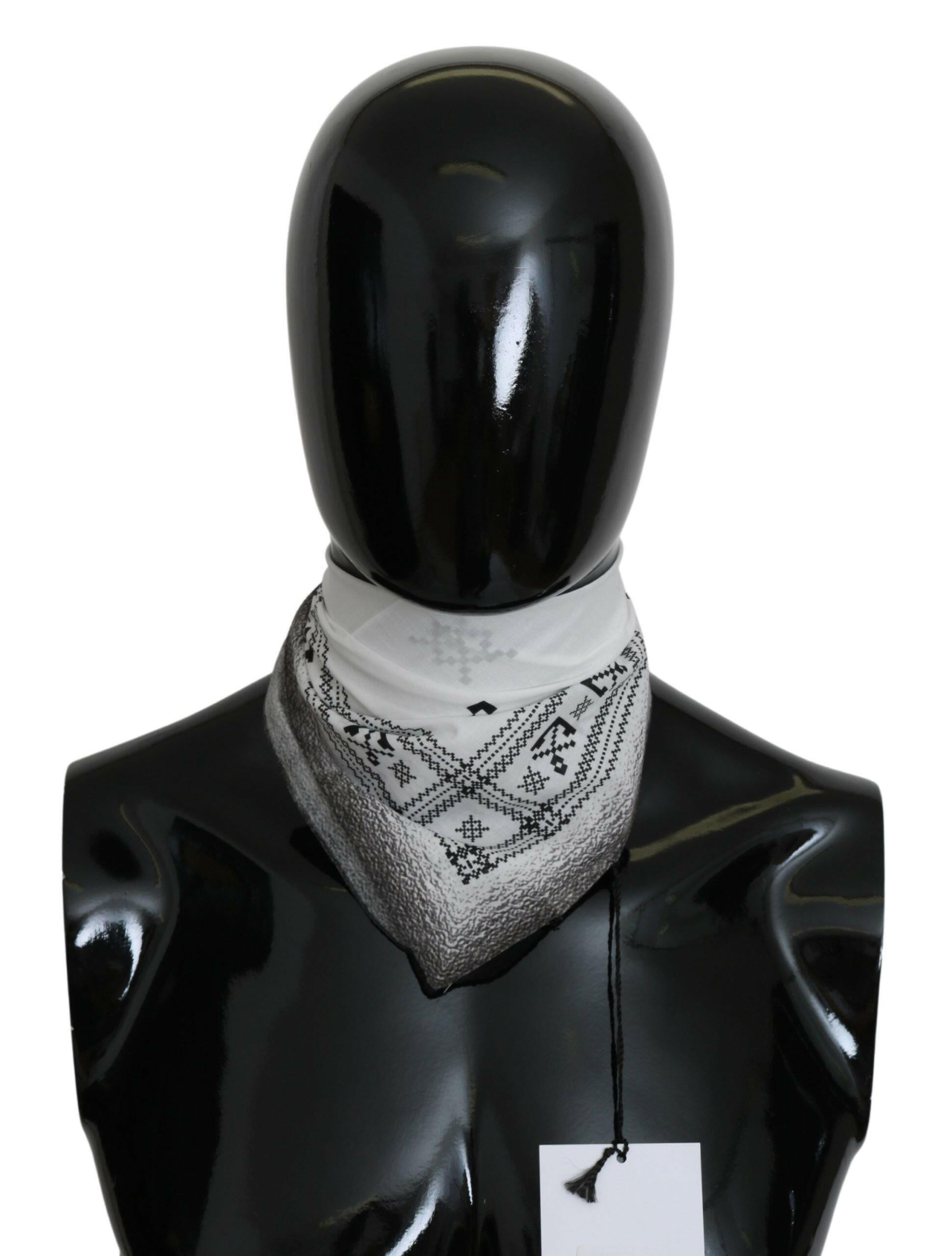 Costume National White Printed Bandana Cotton Scarf - - Costume National.