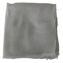 Costume National Gray Fringe Neck Wrap Cotton Scarf - - Costume National.