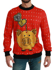 Dolce & Gabbana Red Crystal Pig of the Year Sweater -   -  Dolce & Gabbana.