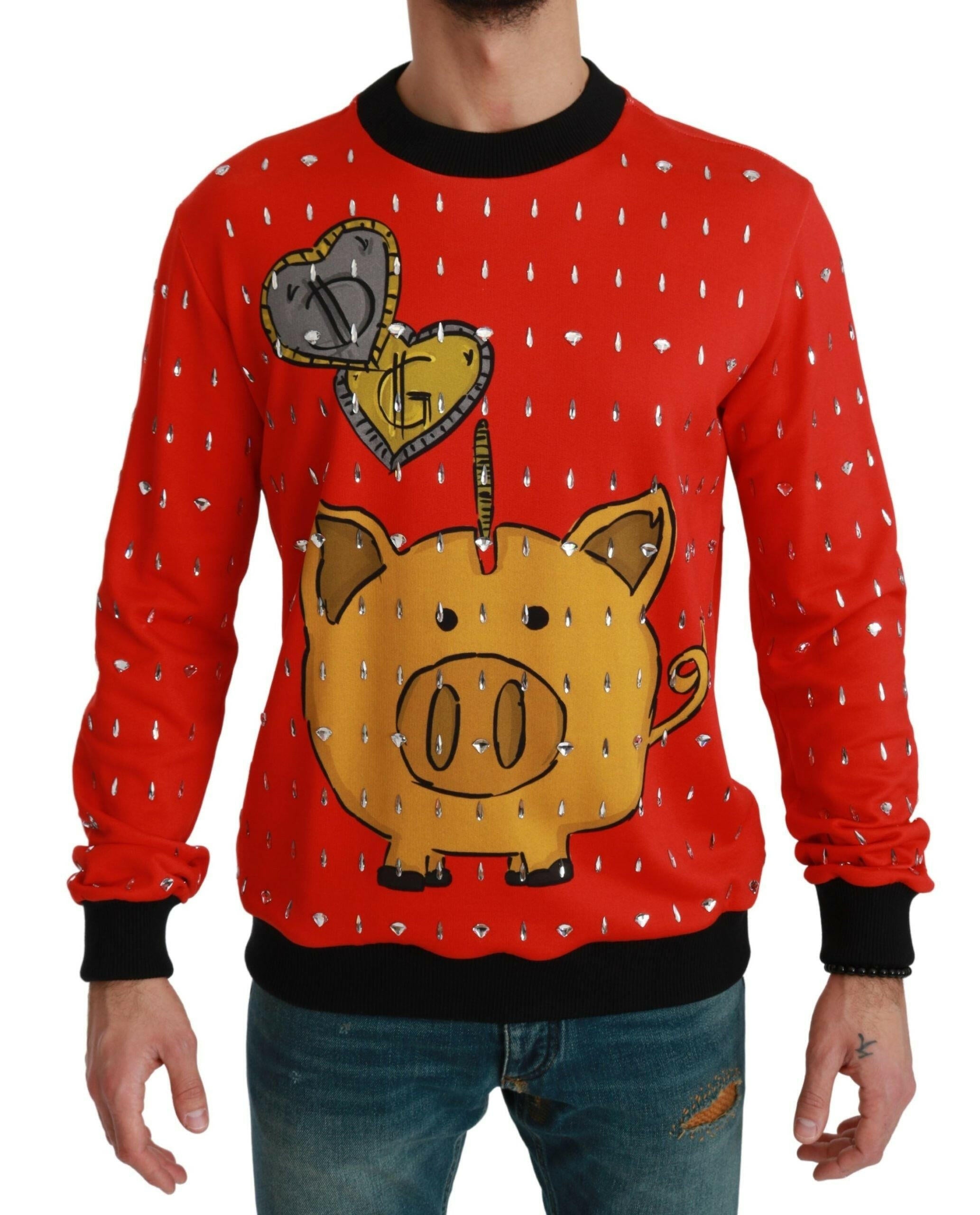 Dolce & Gabbana Red Crystal Pig of the Year Sweater -   -  Dolce & Gabbana.