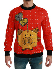 Dolce & Gabbana Red Crystal Pig of the Year Sweater -   -  Dolce & Gabbana.