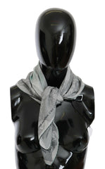 Costume National Gray Silk Shawl Foulard Wrap Scarf - - Costume National.