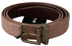 Dolce & Gabbana Beige Exotic Skin Gold Buckle Leather Belt -   -  Dolce & Gabbana.