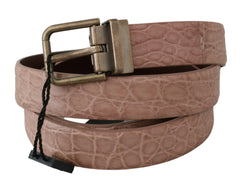 Dolce & Gabbana Beige Exotic Skin Gold Buckle Leather Belt -   -  Dolce & Gabbana.