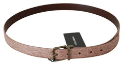 Dolce & Gabbana Beige Exotic Skin Gold Buckle Leather Belt -   -  Dolce & Gabbana.