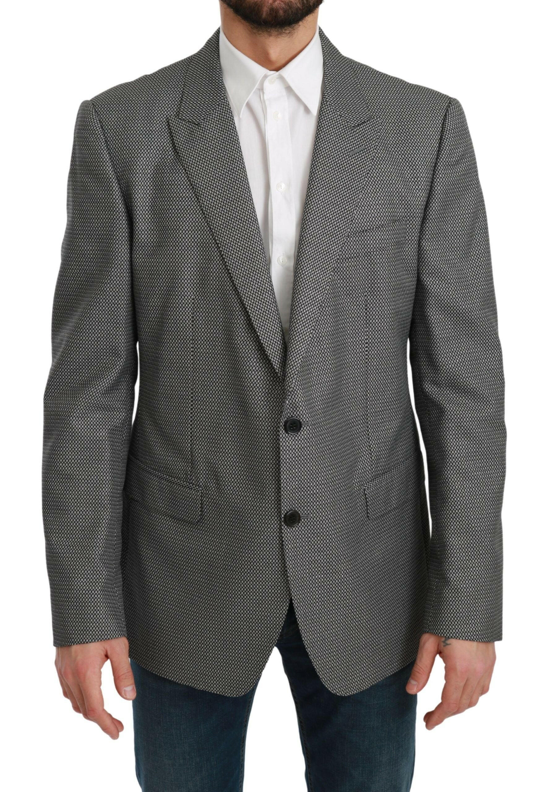 Dolce & Gabbana Gray Slim Fit Formal MARTINI Blazer -   -  Dolce & Gabbana.