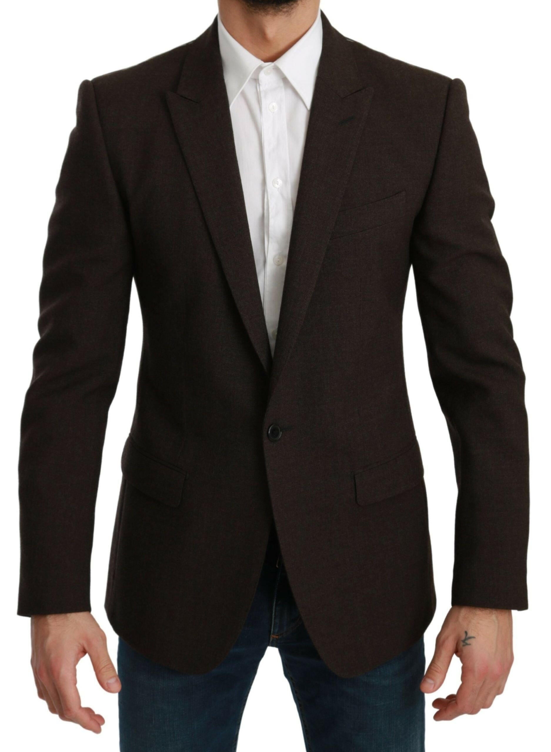 Dolce & Gabbana Brown Slim Fit Coat Jacket MARTINI Blazer -   -  Dolce & Gabbana.