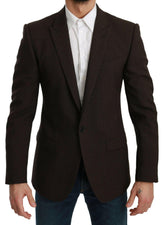 Dolce & Gabbana Brown Slim Fit Coat Jacket MARTINI Blazer -   -  Dolce & Gabbana.