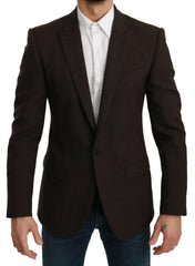 Dolce & Gabbana Brown Slim Fit Coat Jacket MARTINI Blazer -   -  Dolce & Gabbana.