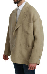 Dolce & Gabbana Beige Jacket Coat 100% Jute Blazer Coat -   -  Dolce & Gabbana.
