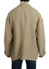 Dolce & Gabbana Beige Jacket Coat 100% Jute Blazer Coat -   -  Dolce & Gabbana.