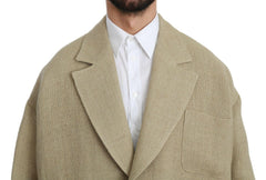 Dolce & Gabbana Beige Jacket Coat 100% Jute Blazer Coat -   -  Dolce & Gabbana.