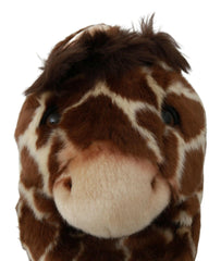 Dolce & Gabbana Brown Giraffe Slippers Flats Sandals Shoes - - Dolce & Gabbana.