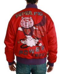 Dolce & Gabbana Red YEAR OF THE PIG Bomber Jacket -   -  Dolce & Gabbana.