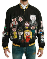 Dolce & Gabbana Black YEAR OF THE PIG Bomber Jacket -   -  Dolce & Gabbana.