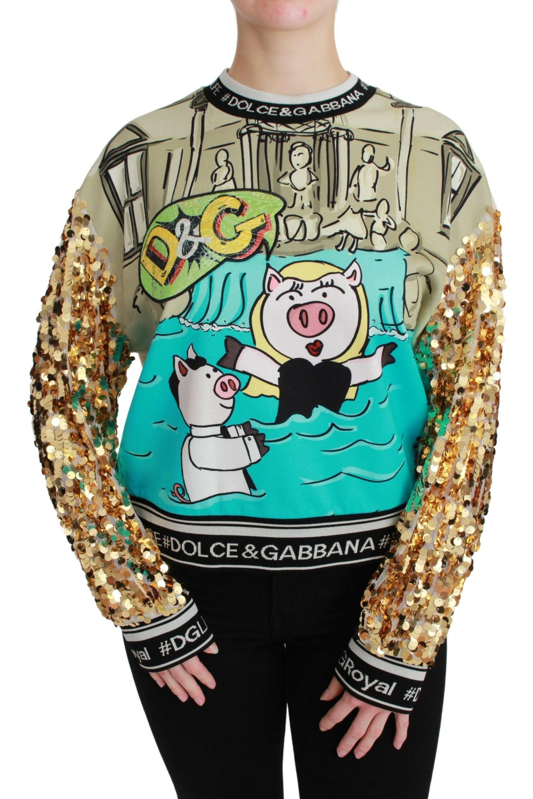 Dolce & Gabbana Year of the Pig Sequined Top  Sweater -   -  Dolce & Gabbana.