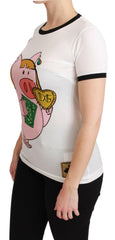 Dolce & Gabbana White YEAR OF THE PIG Top Cotton T-shirt -   -  Dolce & Gabbana.