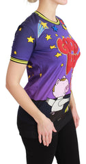 Dolce & Gabbana Purple YEAR OF THE PIG Top Cotton T-shirt -   -  Dolce & Gabbana.