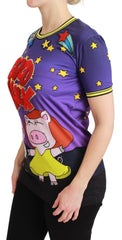 Dolce & Gabbana Purple YEAR OF THE PIG Top Cotton T-shirt -   -  Dolce & Gabbana.