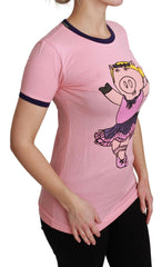 Dolce & Gabbana Pink YEAR OF THE PIG Top Cotton T-shirt -   -  Dolce & Gabbana.