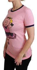Dolce & Gabbana Pink YEAR OF THE PIG Top Cotton T-shirt -   -  Dolce & Gabbana.