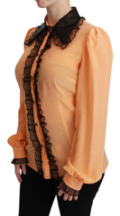 Dolce & Gabbana Yellow Silk Sequin Lace Blouse Shirt -   -  Dolce & Gabbana.