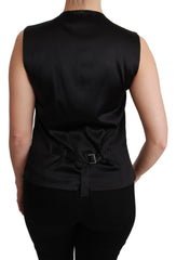 Dolce & Gabbana Silver Brocade Sleeveless Metallic Top - - Dolce & Gabbana.