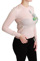 Dolce & Gabbana Pink Floral Silk Cashmere Pullover Sweater -   -  Dolce & Gabbana.