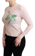 Dolce & Gabbana Pink Floral Silk Cashmere Pullover Sweater -   -  Dolce & Gabbana.