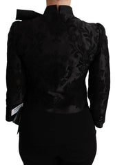 Dolce & Gabbana Black Floral Jacquard Blazer Silk Jacket -   -  Dolce & Gabbana.
