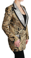 Dolce & Gabbana Black Gold Jacquard Blazer Jacket -   -  Dolce & Gabbana.