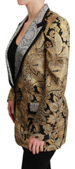 Dolce & Gabbana Black Gold Jacquard Blazer Jacket -   -  Dolce & Gabbana.